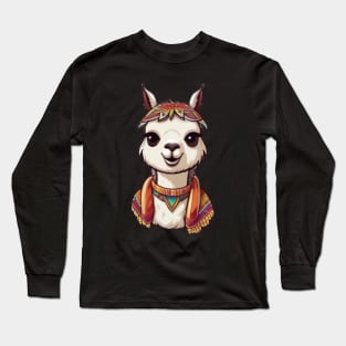 Funky Pretty Llama Long Sleeve T-Shirt